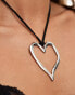 Фото #4 товара ASOS DESIGN necklace with molten heart detail silver tone