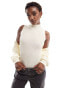 In The Style high neck knitted bodysuit in cream