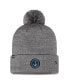 Men's Gray Seattle Kraken Authentic Pro Home Ice Cuffed Knit Hat with Pom