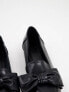 Фото #3 товара ASOS DESIGN Wide Fit Mentor bow flat shoes in black