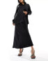 Pimkie satin maxi skirt co-ord in black jacquard