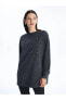 Фото #1 товара Modest Bisiklet Yaka Taş Baskılı Kadın Sweatshirt Tunik