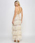 Фото #2 товара Juniors' All Over Sequin Tiered Mesh Gown Dress, Created for Macy's