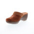 Softwalk Murietta S6015-954 Womens Brown Suede Slip On Clog Flats Shoes