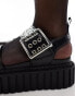 Lamoda Advocate Buckle Flatform in Black