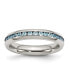 Фото #1 товара Stainless Steel Polished 4mm December Teal CZ Ring
