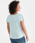 Фото #4 товара Women's Short-Sleeve Smocked-Neck Knit Top, Created for Macy's