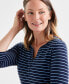 ფოტო #3 პროდუქტის Women's Striped Henley Tee, Created for Macy's