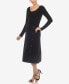 ფოტო #3 პროდუქტის Women's Scoop Neck Fit and Flare Sweater Dress