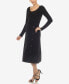 Women's Scoop Neck Fit and Flare Sweater Dress