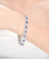 Cubic Zirconia Sterling Silver Colored and Clear Cubic Zirconia 'Bling' Bracelet