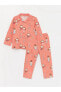 LCW baby Polo Yaka Uzun Kollu Baskılı Kız Bebek Pijama Takımı