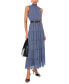 Women's Smocked Mock Neck Sleeveless Maxi Dress