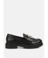 ფოტო #1 პროდუქტის Women's bossi faux leather loafers with buckle embellishment