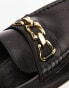 Topshop Cooper leather loafer with gold trim in black