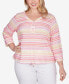 Фото #1 товара Plus Size Spring Into Action 3/4 Sleeve Top