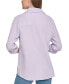 Фото #2 товара Women's Double-Crepe Button-Down Roll-Tab-Sleeve Shirt