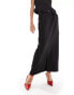 Pieces tailored maxi skirt co-ord with front split in black Черный, XS - EU 34 - фото #2