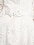 Фото #6 товара ASOS DESIGN lace insert belted mini dress with button detail in white