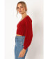 ფოტო #2 პროდუქტის Women's Daphne Crewneck Bubble Sleeve Knit Sweater