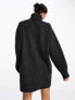 Фото #7 товара eekday Annie wool blend roll neck mini jumper dress in off-black melange exclusive to ASOS