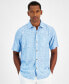 Men's Floral Tile Print Short Sleeve Button-Down Shirt