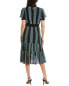 Фото #2 товара Gracia Turtleneck Smocked Stripe Midi Dress Women's