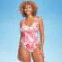 Women's Plunge Side-Tie One Piece Swimsuit - Shade & Shore Multi Floral Print XS