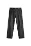 Straight-leg leather trousers