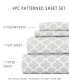 Фото #9 товара The Timeless Classics by Home Collection Premium Ultra Soft Pattern 4 Piece Bed Sheet Set - Queen