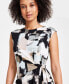 ფოტო #3 პროდუქტის Women's Printed Tie-Waist Top