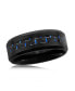 Фото #1 товара Stainless Steel Black and Blue Carbon Fiber Ring