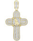 ფოტო #1 პროდუქტის Men's Diamond Praying Hands Cross Pendant (1/2 ct. t.w.) in 10k Gold