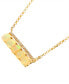 ფოტო #2 პროდუქტის Opal & Diamond (1/20 ct. t.w.) Bar 15" Pendant Necklace in 10k Gold