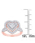 ფოტო #3 პროდუქტის Cubic Zirconia Heart Halo Ring in Fine Rose Gold Plate or Fine Silver Plate