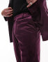 Фото #2 товара Topman tapered velvet suit trousers in purple