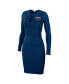 Women's Navy Chicago Bears Lace Up Long Sleeve Dress