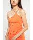 Фото #3 товара Women's Asymmetry Straps Shirred Knit Mini Dress