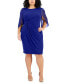 ფოტო #1 პროდუქტის Plus Size Chiffon-Sleeve Sheath Dress