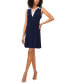 ფოტო #1 პროდუქტის Petite Contrast Polo-Collar Sleeveless Shift Dress