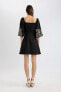 Фото #7 товара Платье дефакто с этическим узором на половину рукава B9977AX24SM