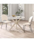 Round Dining Table 36" Faux Marble Tabletop Rubber Wood Legs Kitchen