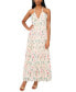 Women's Printed Plunge-Neck Maxi Dress
