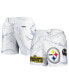 Фото #2 товара Men's White Pittsburgh Steelers Allover Marble Print Shorts
