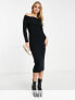 Фото #1 товара New Look Tall bardot mini dress in black