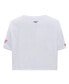 Фото #2 товара Women's White Detroit Red Wings Boxy Script Tail Cropped T-shirt