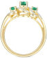 ფოტო #2 პროდუქტის Emerald (1/2 ct. t.w.) & Diamond (1/10 ct. t.w.) Ring in 14k Gold-Plated Sterling Silver