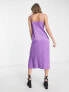 Only Petite cowl neck satin slip maxi dress in purple