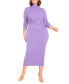 Фото #1 товара Plus Size Twist Detail Ribbed Dress