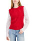 ფოტო #1 პროდუქტის Women's Striped Layered-Look Sweater Vest